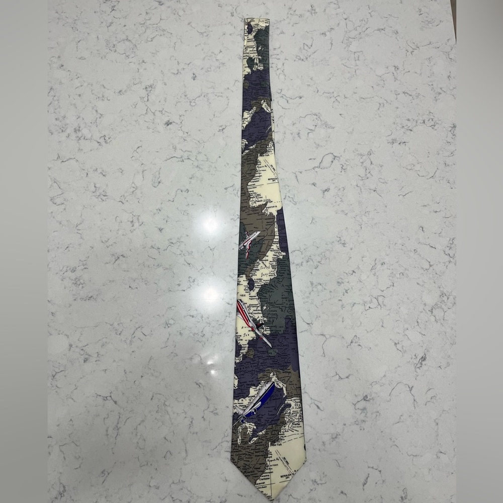 Partial World Map Neck Tie